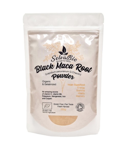 Organic Gelatinized Black Maca Root Powder