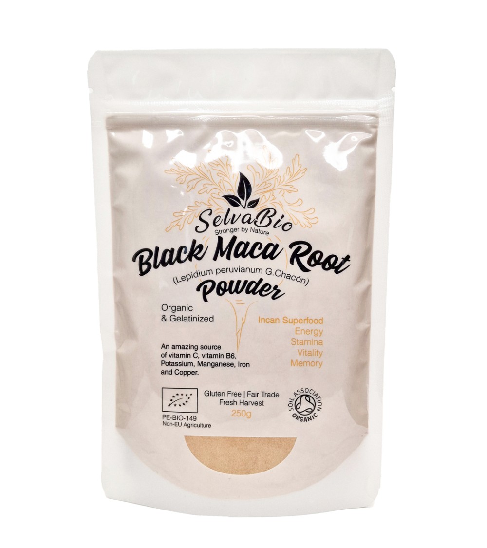 Organic Gelatinized Black Maca Root Powder