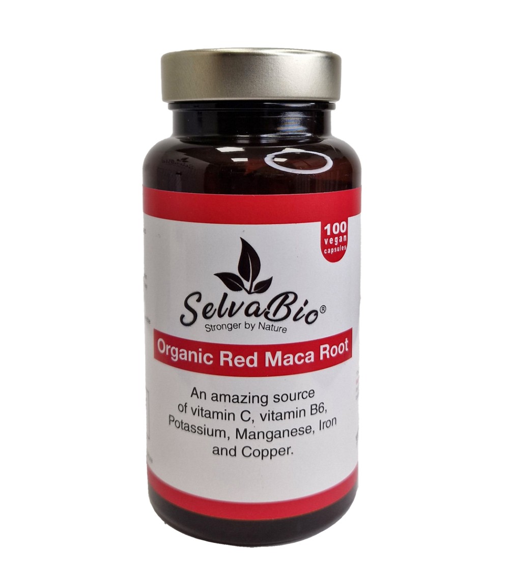 Organic Gelatinized Red Maca Capsules – Peruvian 100 Vegan Caps.