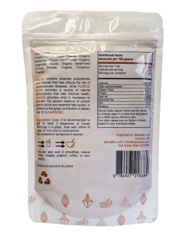 SelvaBio Cacao Mornings, Organic Blend Raw Powder